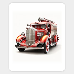 Art Deco Fire Truck Sticker